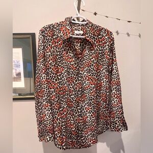 Equipment Femme 100% silk blouse - Red Heart Accents size Small